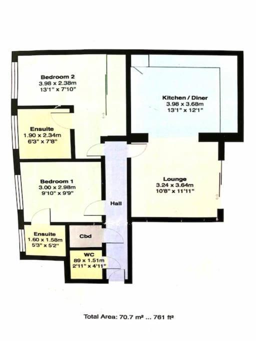 Stunning 2 Bed Apartment, Fabulous Sea View & 2 Minutes To Beach With Parking Bournemouth Exterior photo